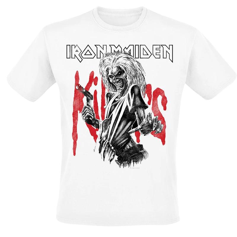 IRON MAIDEN Killers Vintage Grafické Tričko, Oficiální Merch z Turné Kapely, Heavy Metalové Hudební Tričko, Bavlněné Streetwearové Tričko pro Muže