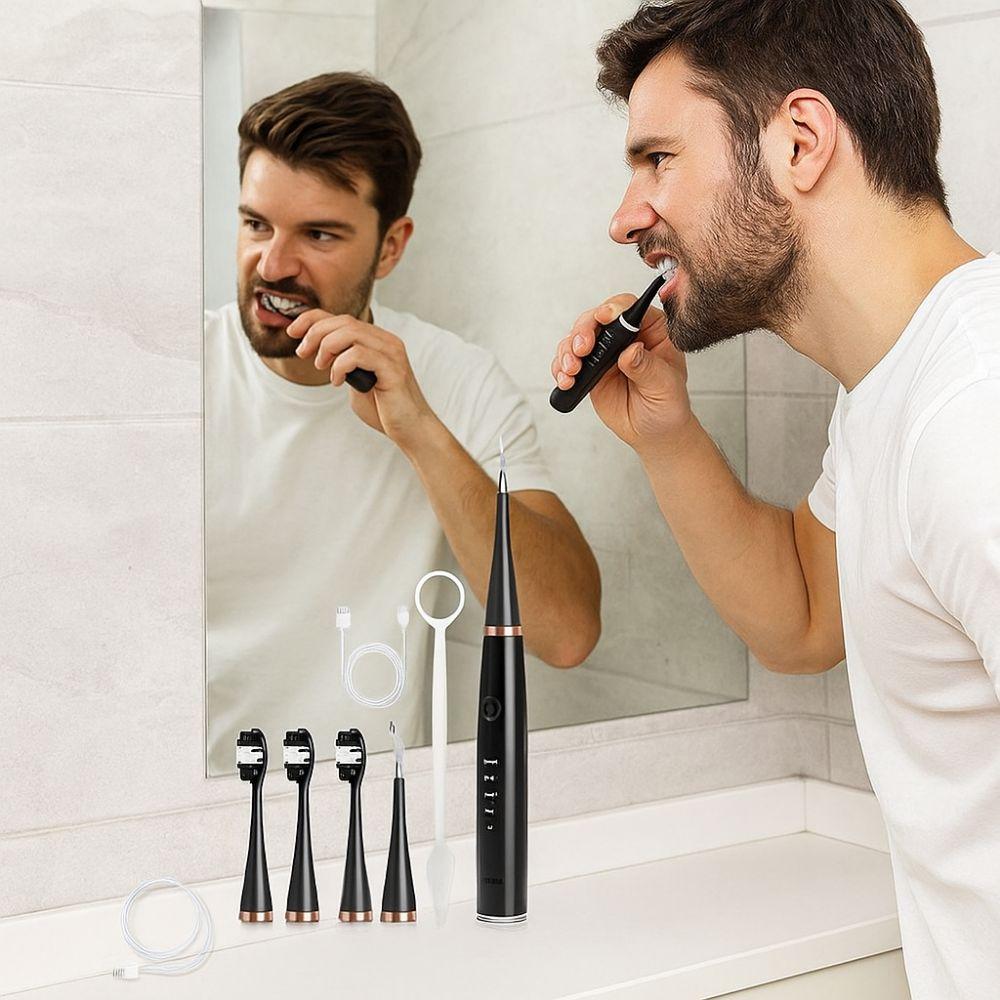 USB Charging Electric Teeth Cleaner Waterproof Dental Calculus Remover  Plaque Removal