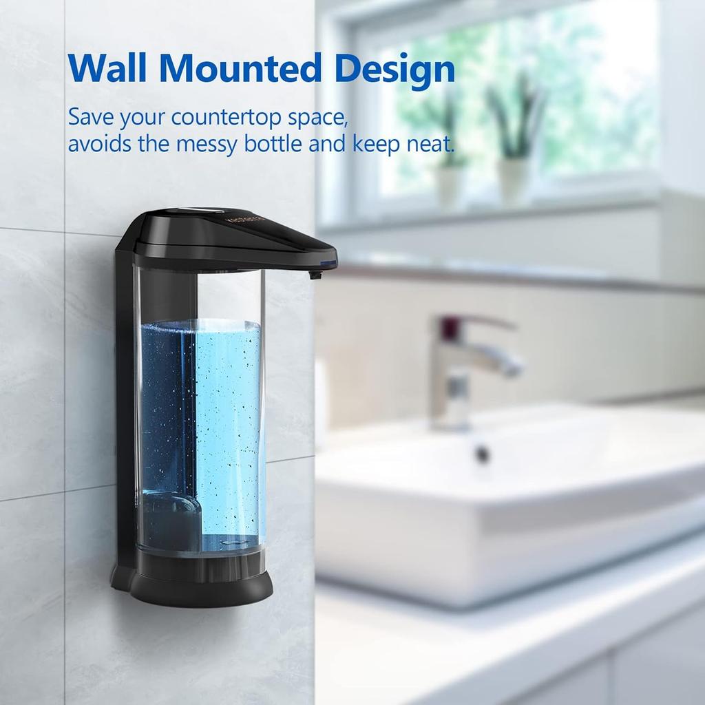 Automatic Soap Dispenser, 17oz/500ml Touchless Soap Dispenser, Plastic Hand Soap Dispenser for Kitchen Bathroom, with 7 Levels Adjustable Soap