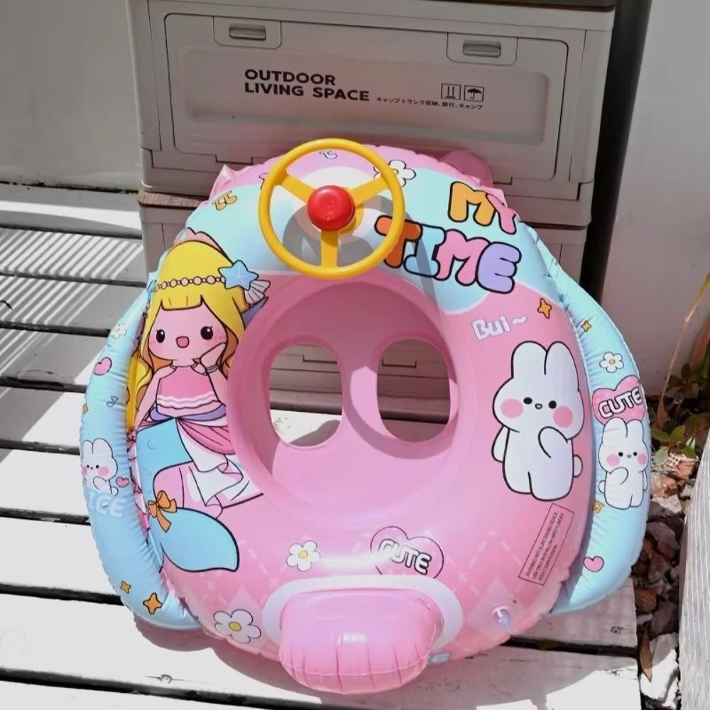 Cartoon Design Swimming Float with Seat Inflatable Swimming Ring Water Toys Swimming Ring Kids