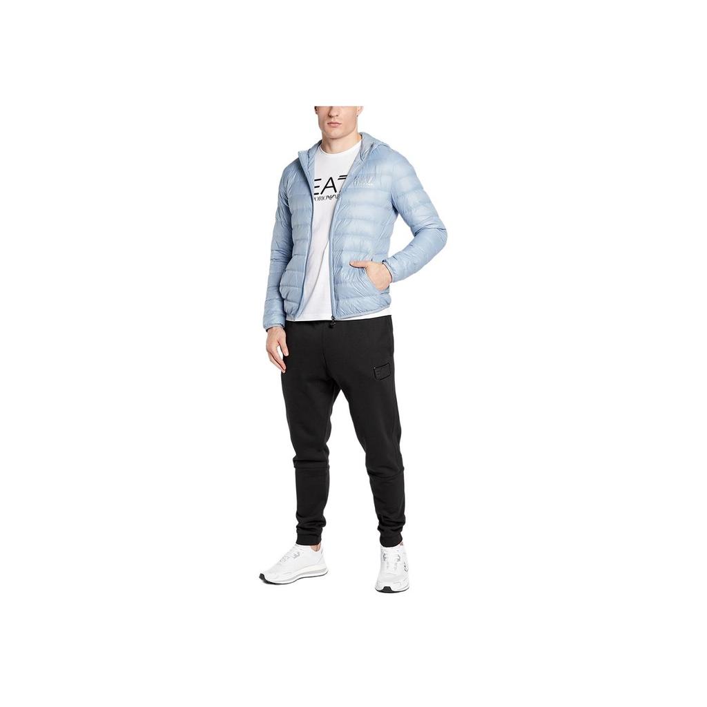 Emporio Armani EA7 Casual Solid Color Zipper Hooded Long Sleeve Down Jacket Men Jackets Blue 8NPB02-PN29Z-1506