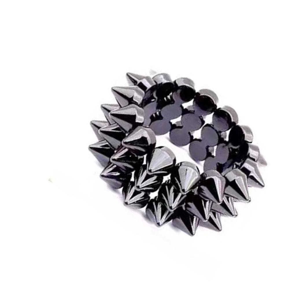 Fashion Statement Wide Bangle Rivet Detail Retro Punk Bracelet Elastic Wrist Band Y2K Jewelry Exaggerated Look