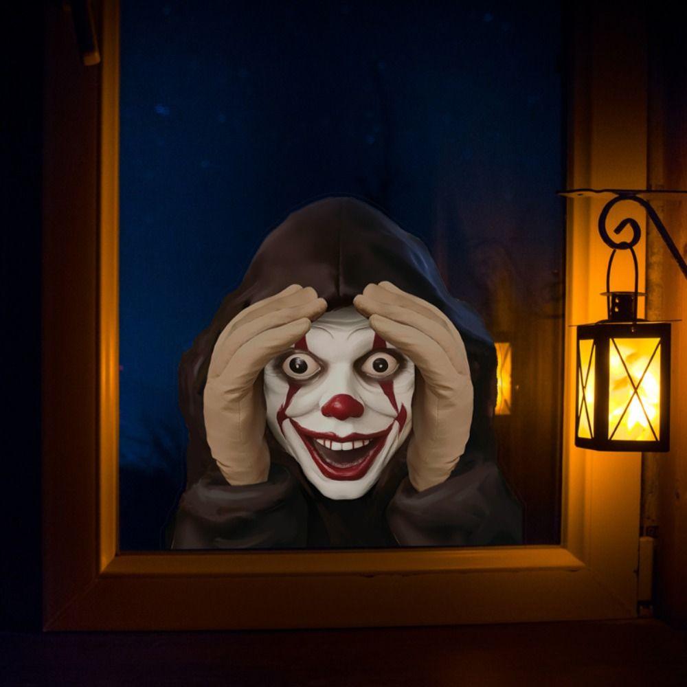 Transparent Background Scary Peeper Freak Sticker Window Clings Halloween