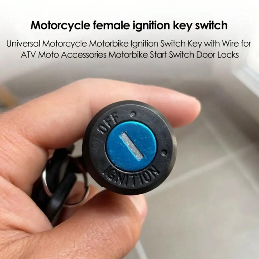 1pc Universal Motorcycle Motorbike Ignition Switch Key With Wire For ATV Moto Accessories Motorbike Start Switch Door Locks