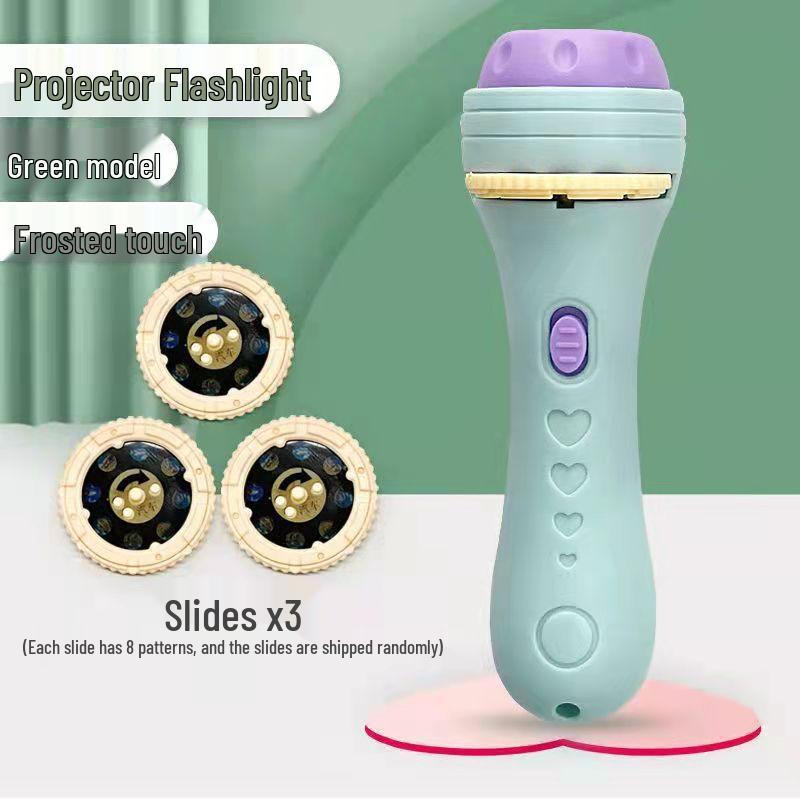 Available Children's Cognitive Cartoon Animal Projector Flashlight for Early Education