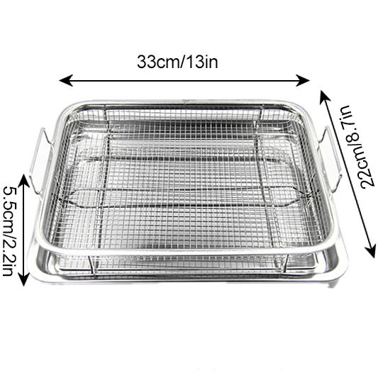 1 Set Baking Tray Oil Frying Baking Pan Non-stick Chips Basket Baking Dish Grill Mesh Kitchen Tools