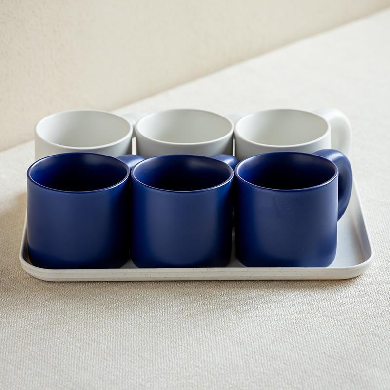 Dicke Henkel Tasse Keramiktasse Haushalt Gastronomie Teetasse mit Tablett Paar Wasserbecher Kaffeetasse