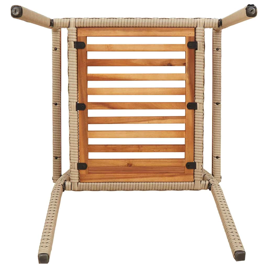 Garden Stackable Chairs 4 Pcs Brown and Beige 54 X 56 X 90 Cm