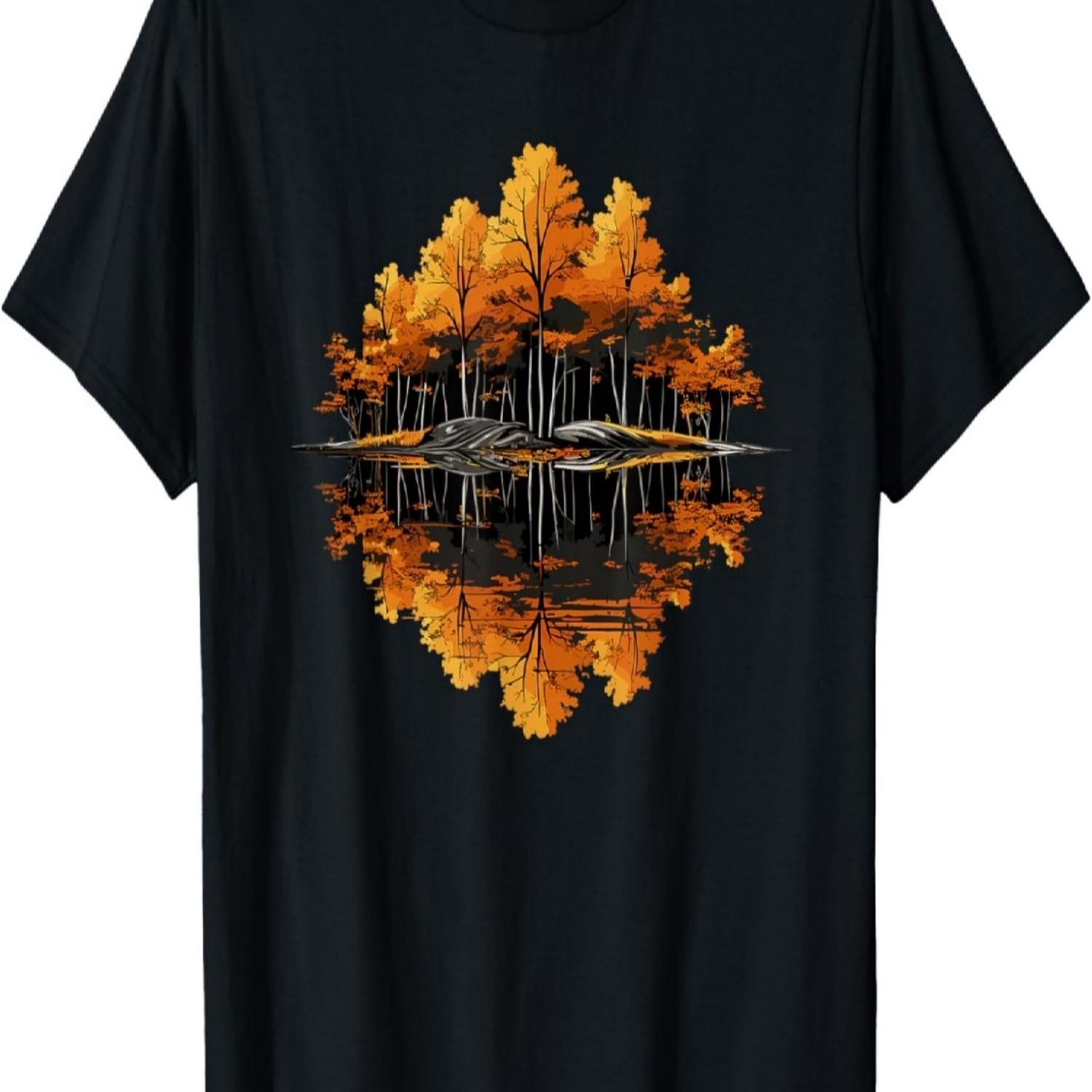 Nature Reflection Forest Trees Outdoor Wildlife T-Shirt(6) S чёрный