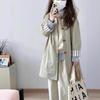 Women's 2025 Spring Petite Mid-Length Casual Trench Coat