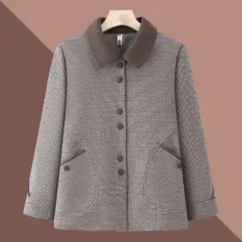 

Autumn and Winter New Style Spliced POLO Collar Button Pocket Fashion Solid Color Loose Versatile Casual Long-sleeved Jacket XL хаки