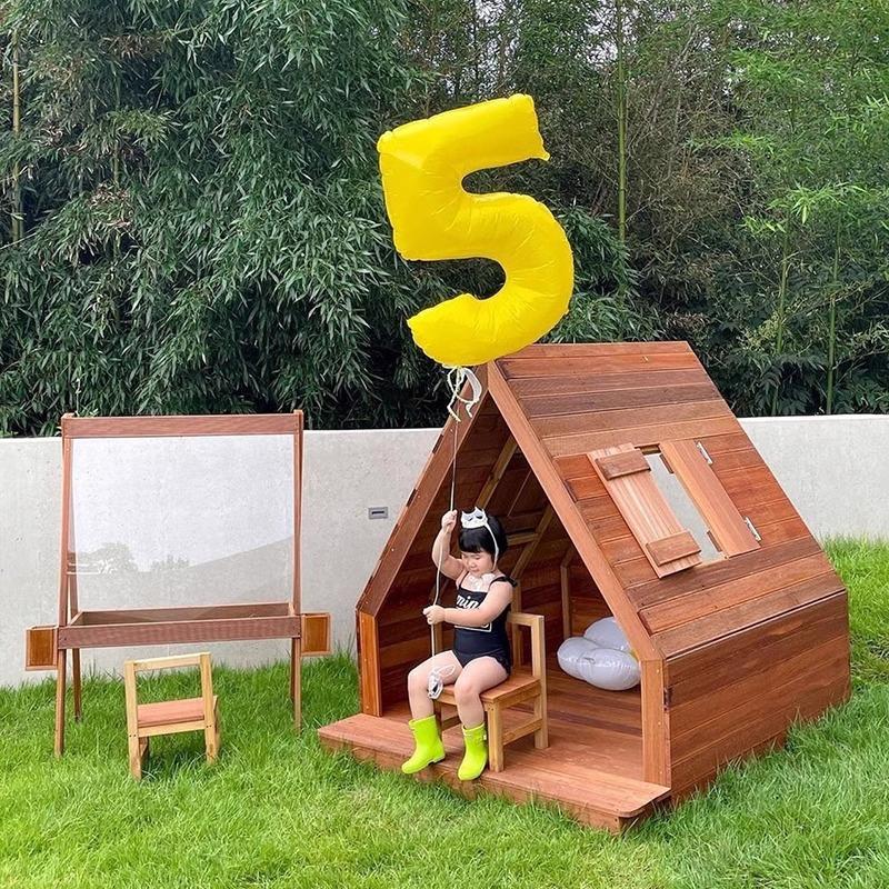 40 Inch Yellow Digital Aluminum Film Balloon Outdoor Picnic Baby First Birthday Party Decoration Photo Balloon