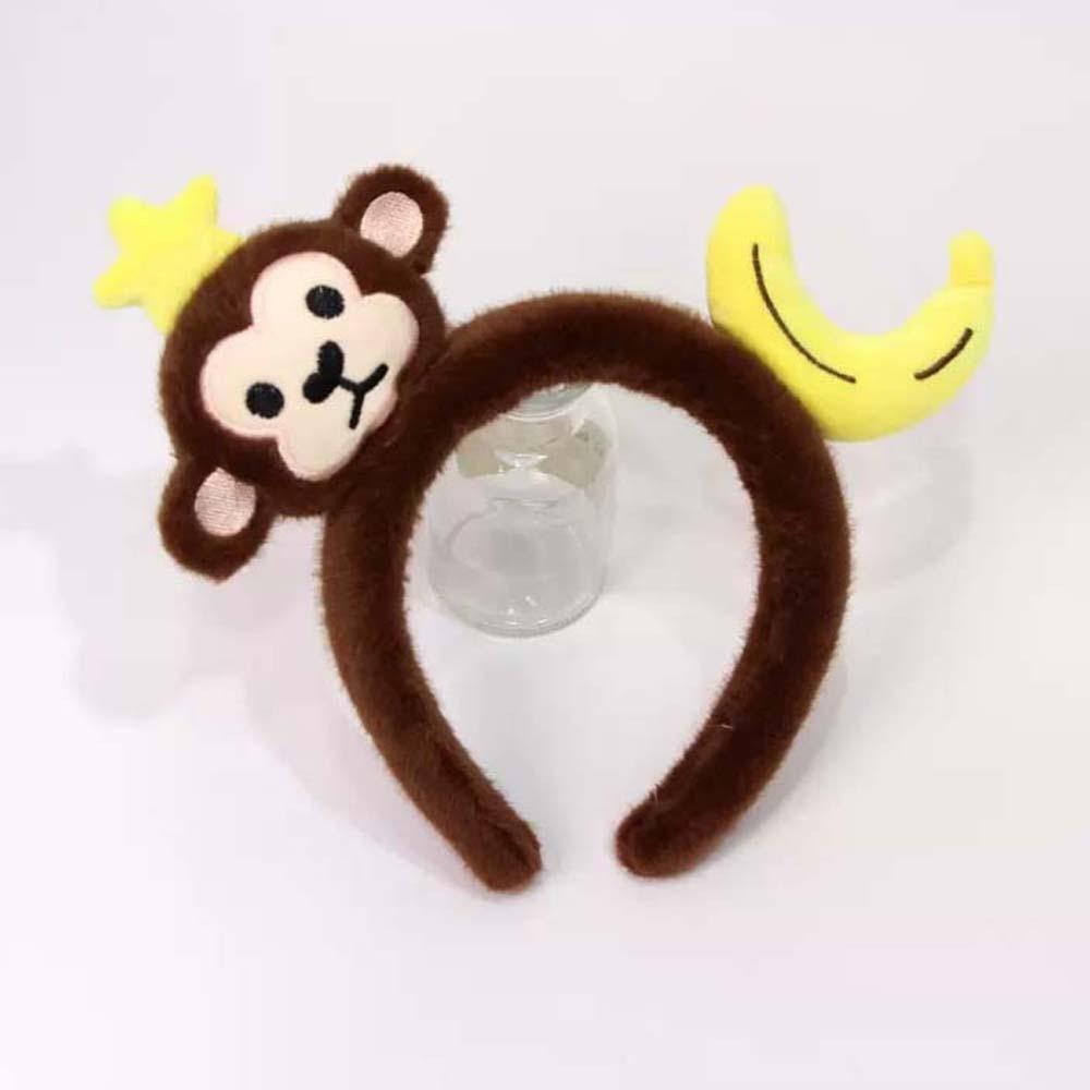 

Plaid Bow Dachshund Hair Hoop Moon Cartoon Monkey Hairband Sweet Red Plush Headband Girls