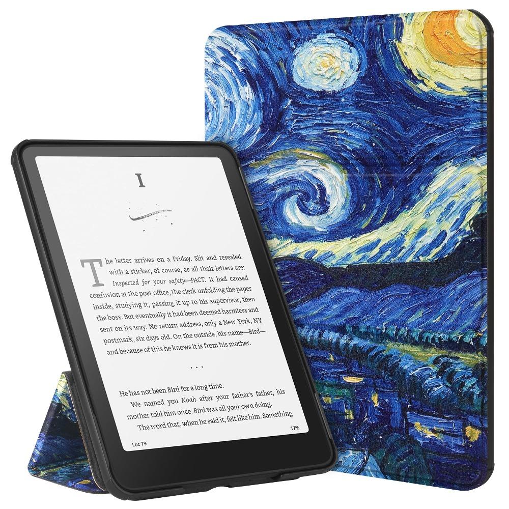 For Auto Wake/Sleep Case Tri-fold Shockproof e-Reader Cover Leather Wear Resistant for Kindle Paperwhite 12th Gen 2025 (7 inch)