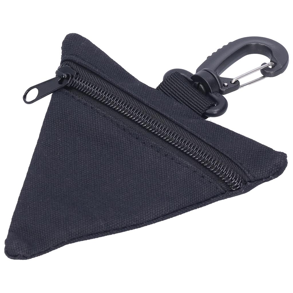Přenosná peněženka na mince Oxford Cloth Outdoor Trojúhelníková Úschova na peníze a klíče Ledvinka s přezkouČerná