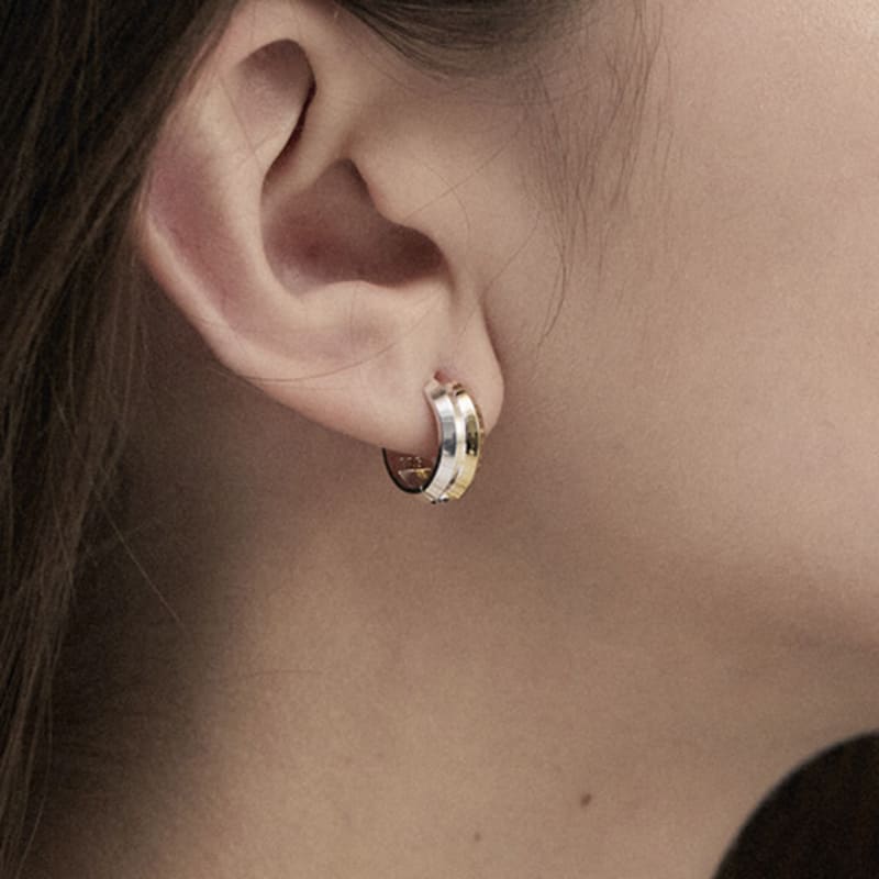 LOVEMBER [silver 925] Double Edge Hoops