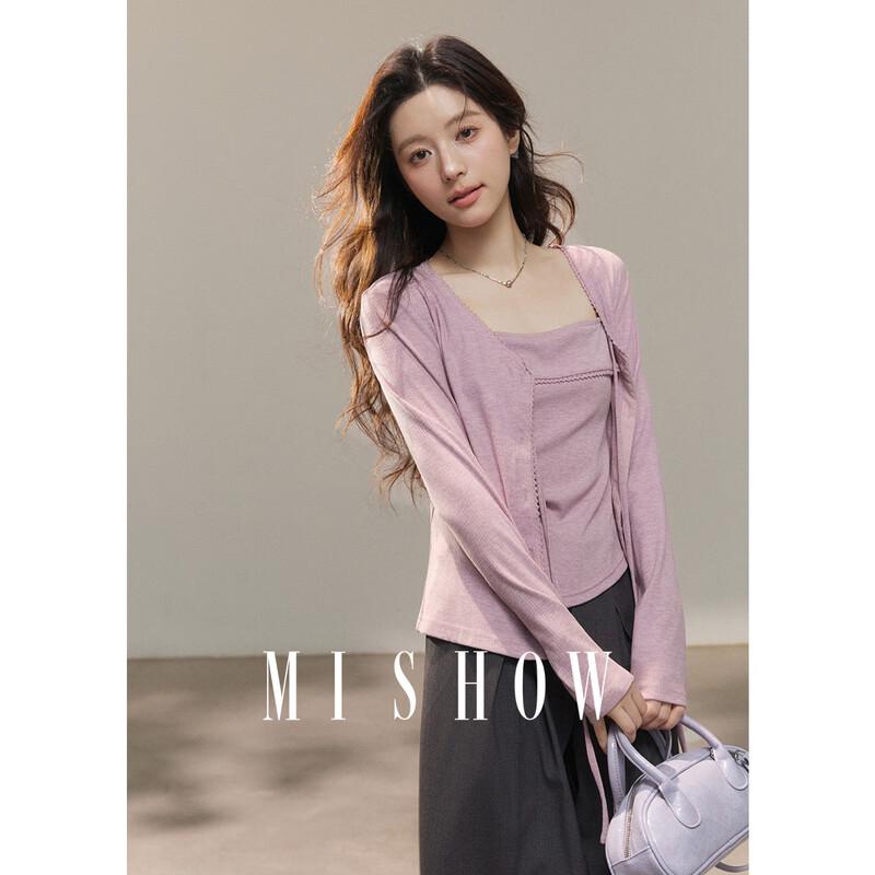 Women s Korean Style Knitted Cardigan & Camisole Two-Piece Set M