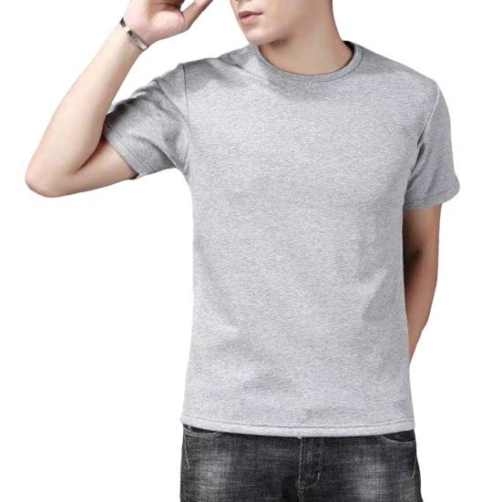 Letní pánské tričko Velké velikosti Jednobarevné Kulatý výstřih Krátké rukávy Střední délka Dobrá prodyšnost Pulovr Spodní díl