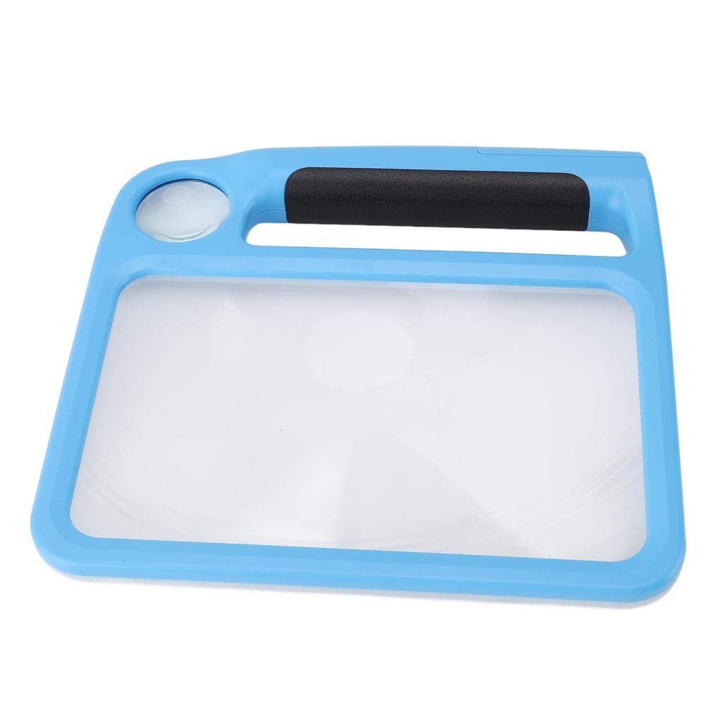 Handheld Magnifying Glass with Light 5X 10X Rectangle Reading Illuminated Magnifier Three Gears Adjustable with Ergonomic Handle