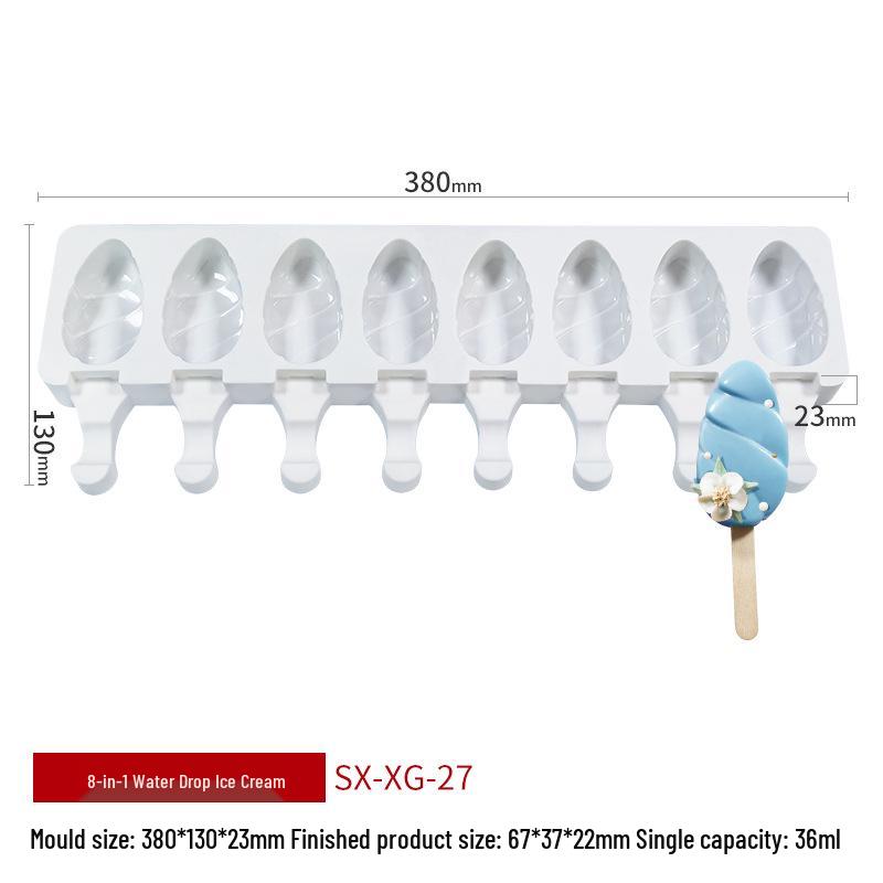 Sanxin Silicone Ice Cream Mold for Homemade Children's Popsicles, Christmas Cakes, and Chocolate Fruits