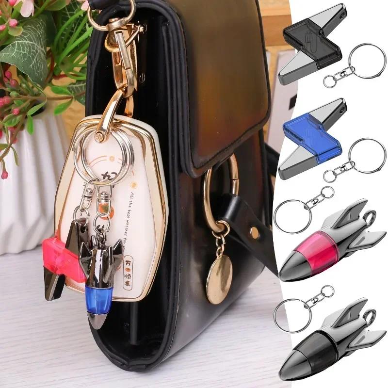 New 1pcs Car Keychain Bullet Head Rocket Lightning Shaped Anti Static Keychain Decorative Pendant Electrostatic Release