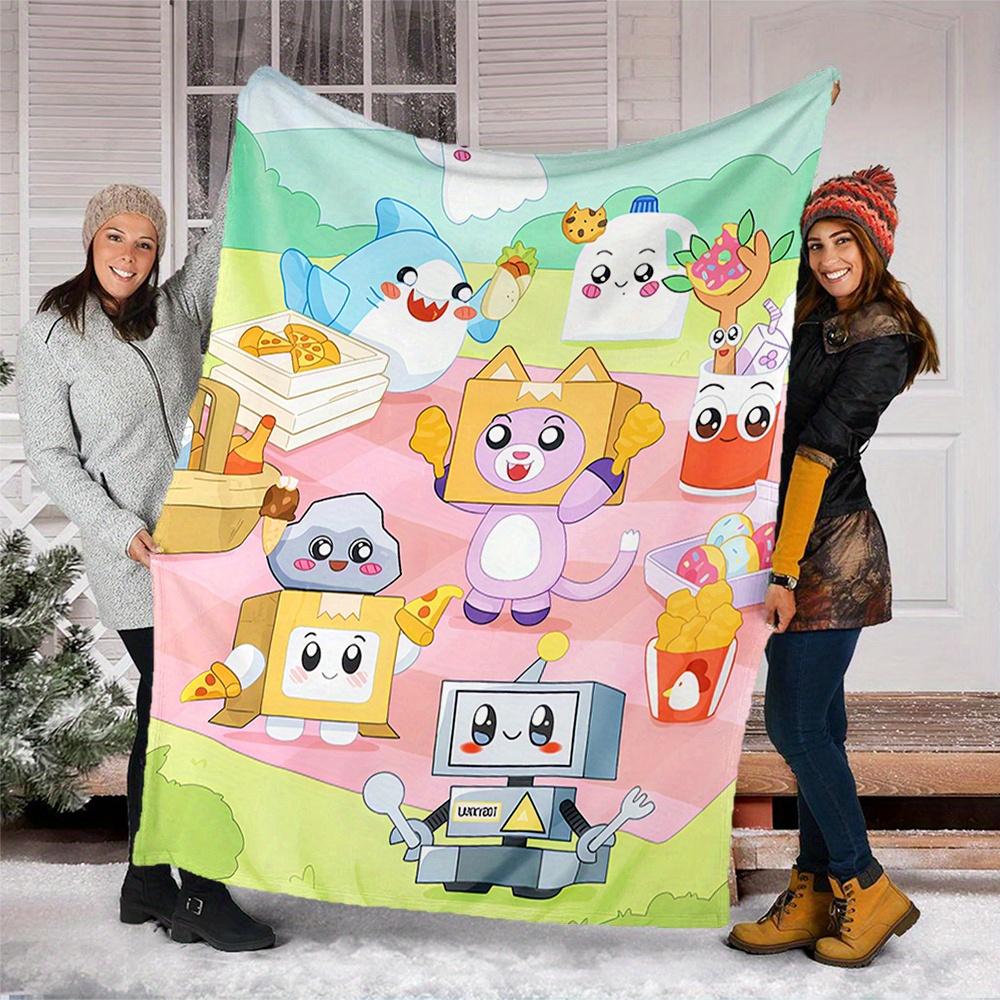 1pc Cute , Picnic Setting, Food Friends Digital Printed Flannel Blanket, Super Soft Plush Bed Cover,Blanket for Sofa, Bed, Office, 70173