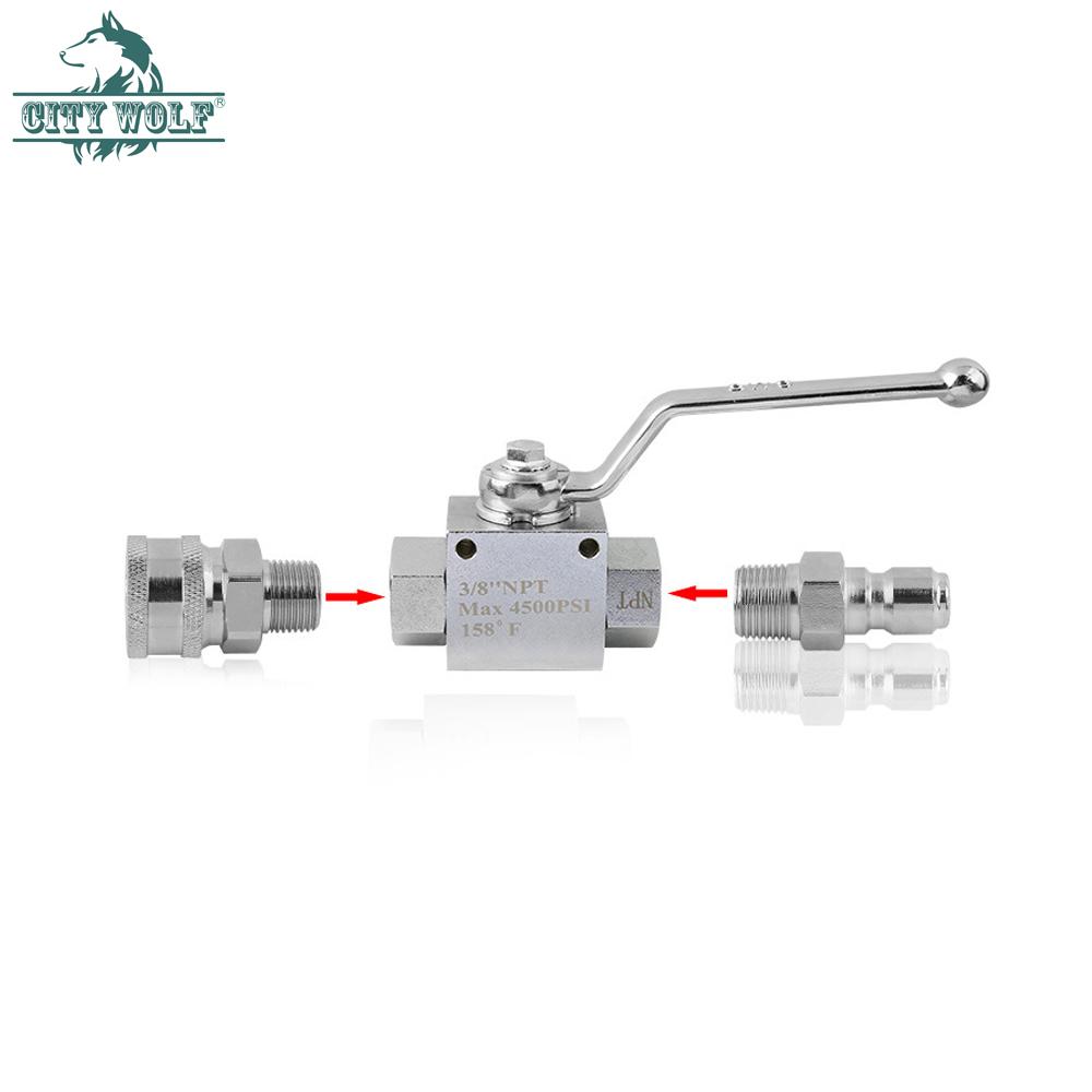 4500 PSI High Pressure Ball Valve Kit for Power Washer Hose 3/8” Quick Disconnect Car Wash Adaptor