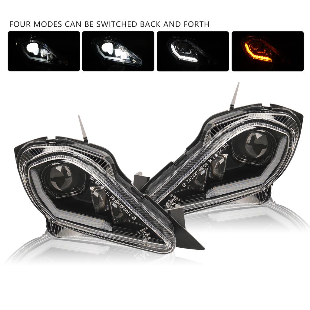 DOT E24 ATV LED Headlight For Yamaha Raptor 700 700R YFZ450 R X Wolverine 450 350 Turn Signal Light 06-22 DRL Adjustable Headlig
