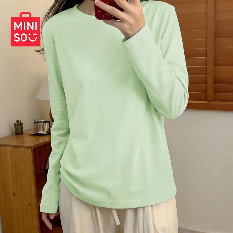 MINISO Women s 2026 Spring Pure Cotton Long Sleeve T-Shirt M