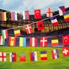 2025 Europa Länder Flagge Europa Fußball-Europameisterschaft Länderflaggen Wimpelkette National-Girlande Banner Fußball-Event für Partydeko