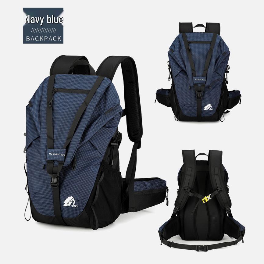 

Versatile Outdoor Travel & Photography Backpack: Fashionable, Functional for Students & Hikers 36-55L темно-синий