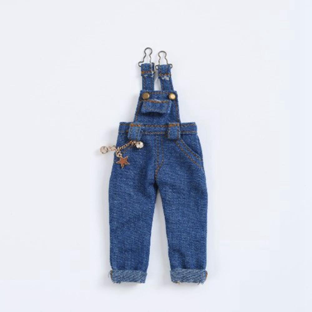 

Fashion Doll Princess Pants Cute Doll Straps Denim Trousers for 1/12 Dolls DIY Accessories 4