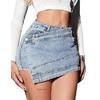 American Girl Spicy High-Waisted Irregular Denim Skirt Shorts, Slimming Fashionable Design