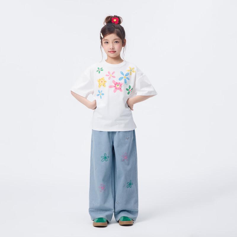 Xiaoyinman Girls' Cartoon Print Short Sleeve T-shirt