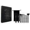 11-Piece Professional Makeup Brush Set with Black Wooden Handles