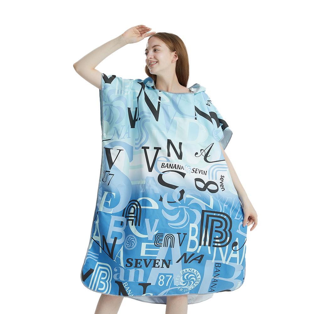 Surf Poncho Towel Poncho Quick-Dry Towel Hoodie Microfiber Beach Robe Changing Poncho Swim Towel Beach Poncho For Adults