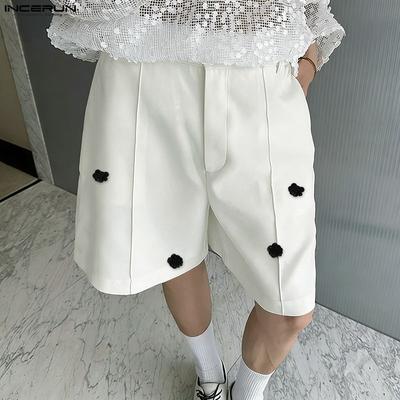 Summer Men Zip-up Waist Flowers Casual Loose Shorts Half Pants