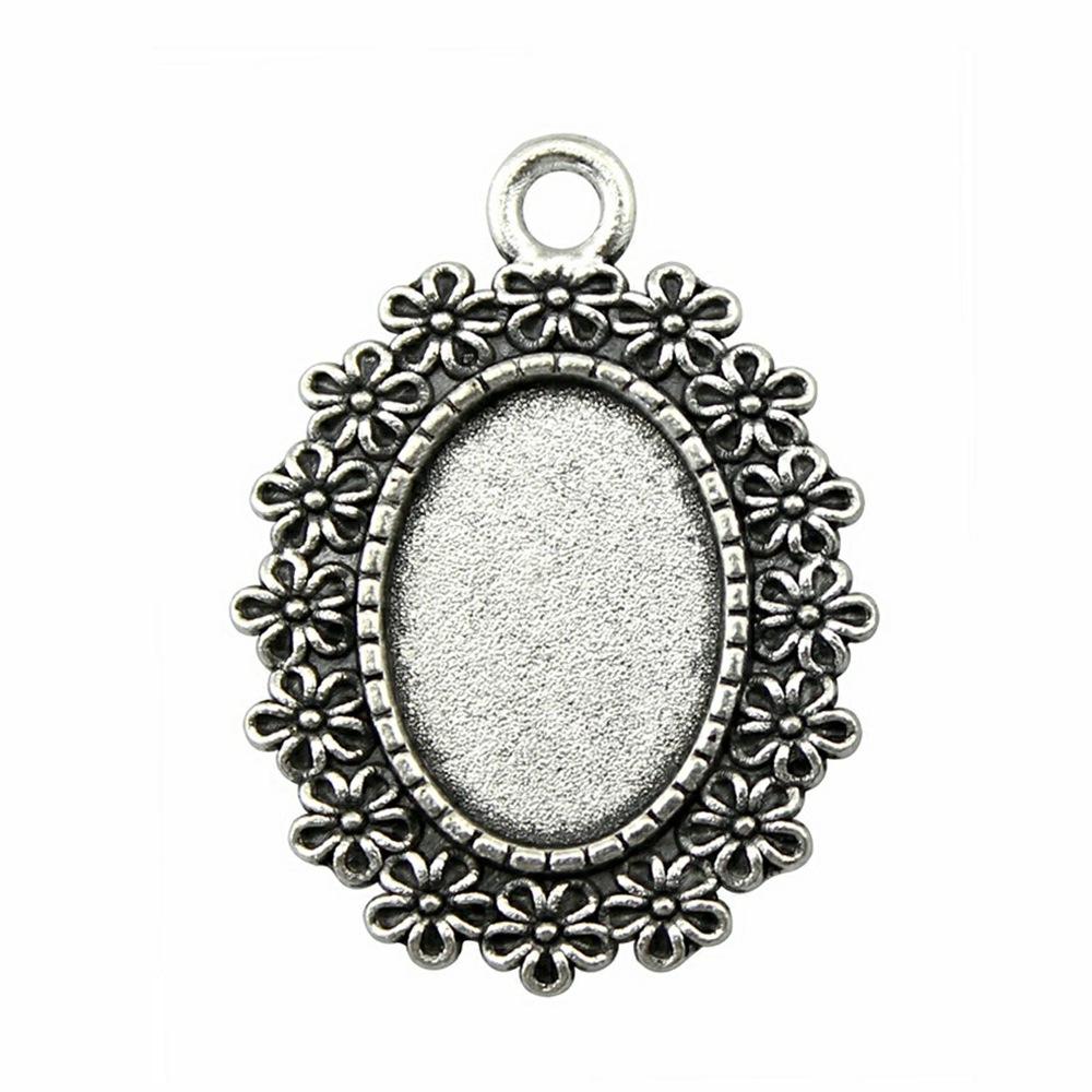 10pcs Fit 13x18mm Oval Glass Cabochon DIY Oval Cameo Cabochon Pendant Base Setting For DIY Jewelry Making