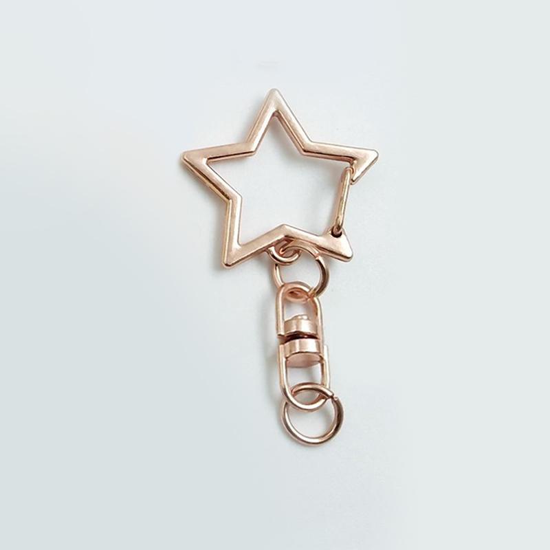 20 ks Klip na klíče ve tvaru hvězdy s pružinovým uzávěrem a řetízkem, závěsná přezka, otevřený spojovací kroužek a kovová otočná karabina pro DIY výrobu šperků