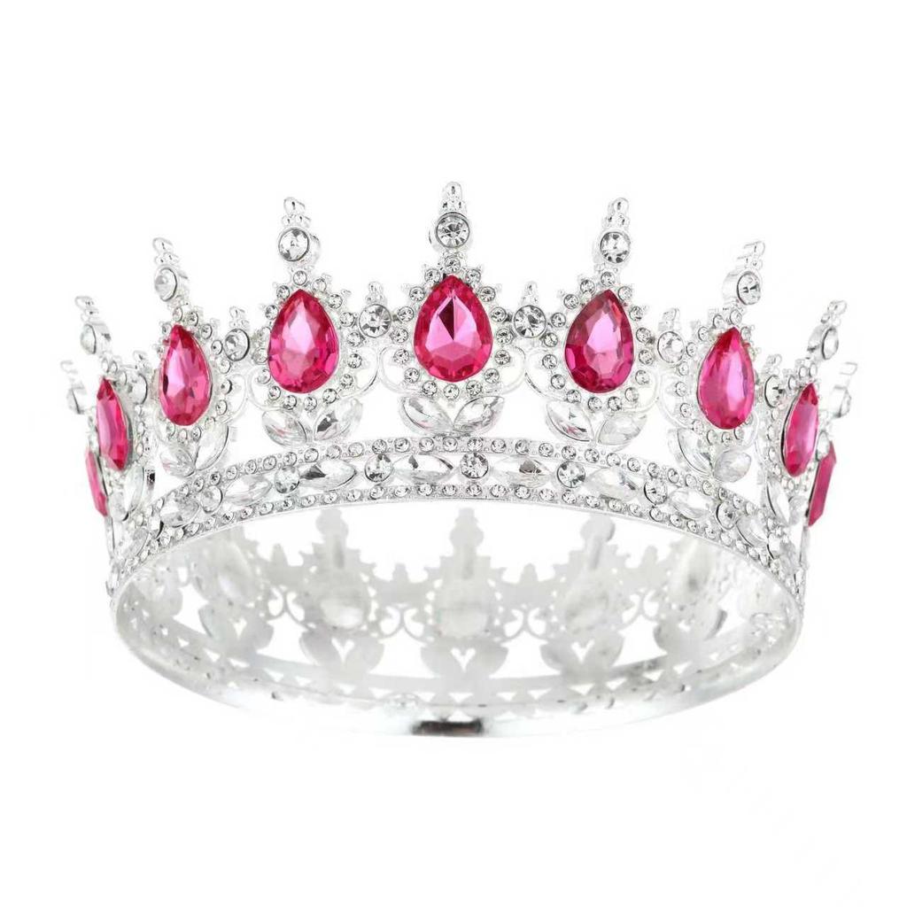 New Bridal Crown Headpiece - Exquisite High-end Wedding Birthday Party and Cake Decoration - Bridal Hair Accessory - Round Crown Tiara