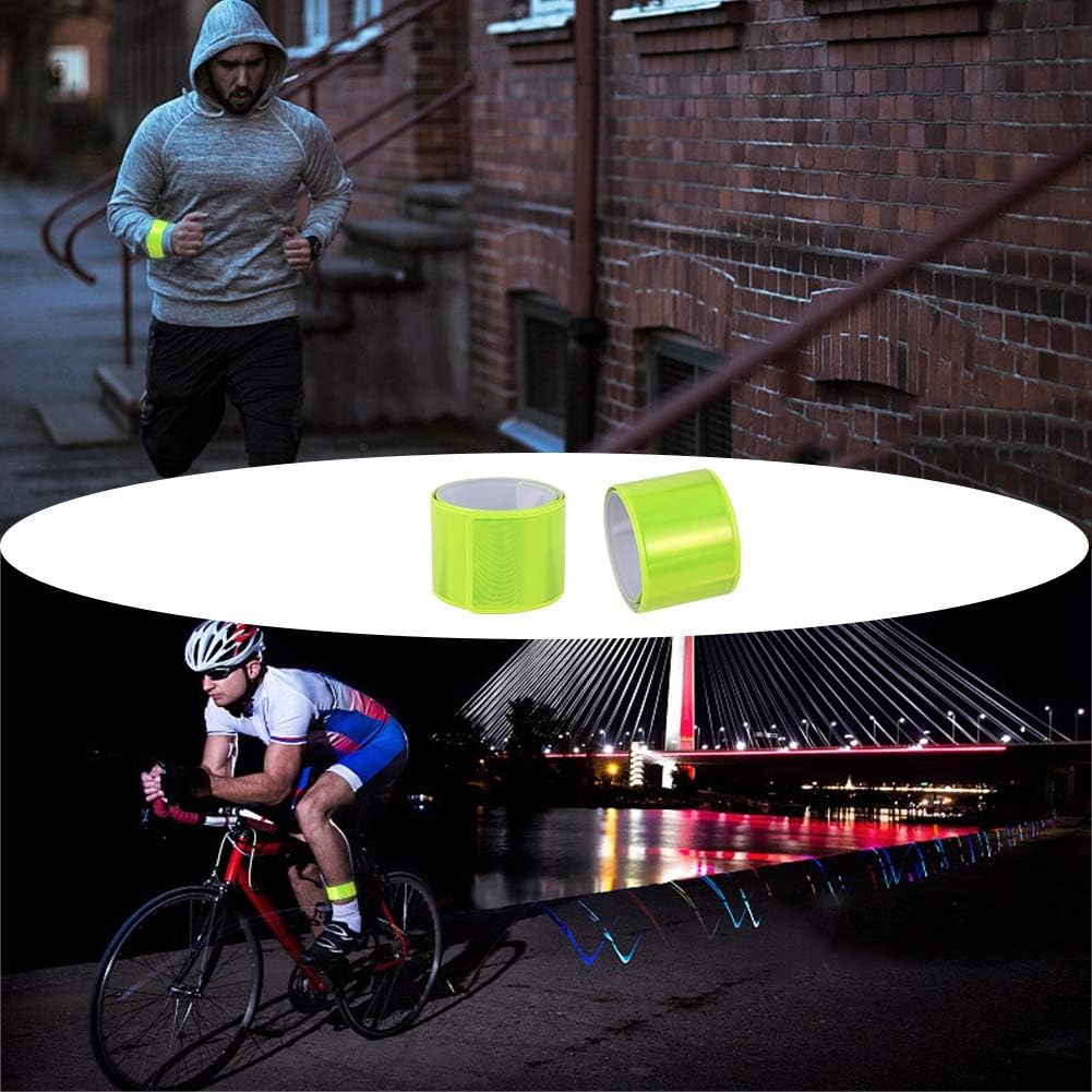 20 Pcs Reflector Snap Bands Fluorescent Slap Armbands High Visibility Slap Reflector Strips Safety Bands For Children Adults Boys And Girls When