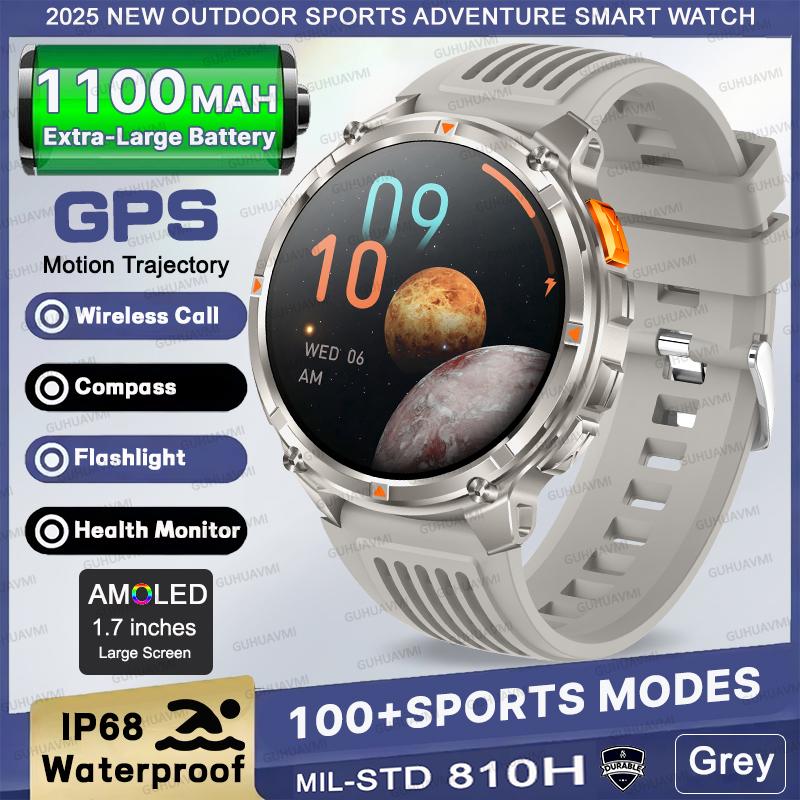 2026 Nové Vojenské Pánske T-Rex3 Ultra GPS Track Chytré Hodinky 1100mAh Batéria Bluetooth Volanie Vodotesné Baterka Kompas Vonkajšie Chytré Hodinky