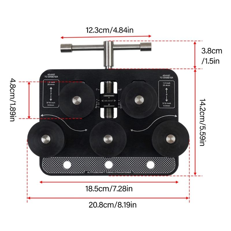 High Efficiency Brake Line Straightener Tool With Rollers For Copper Aluminum Fuels Tubing 3/16" to 1 Inch Diameters