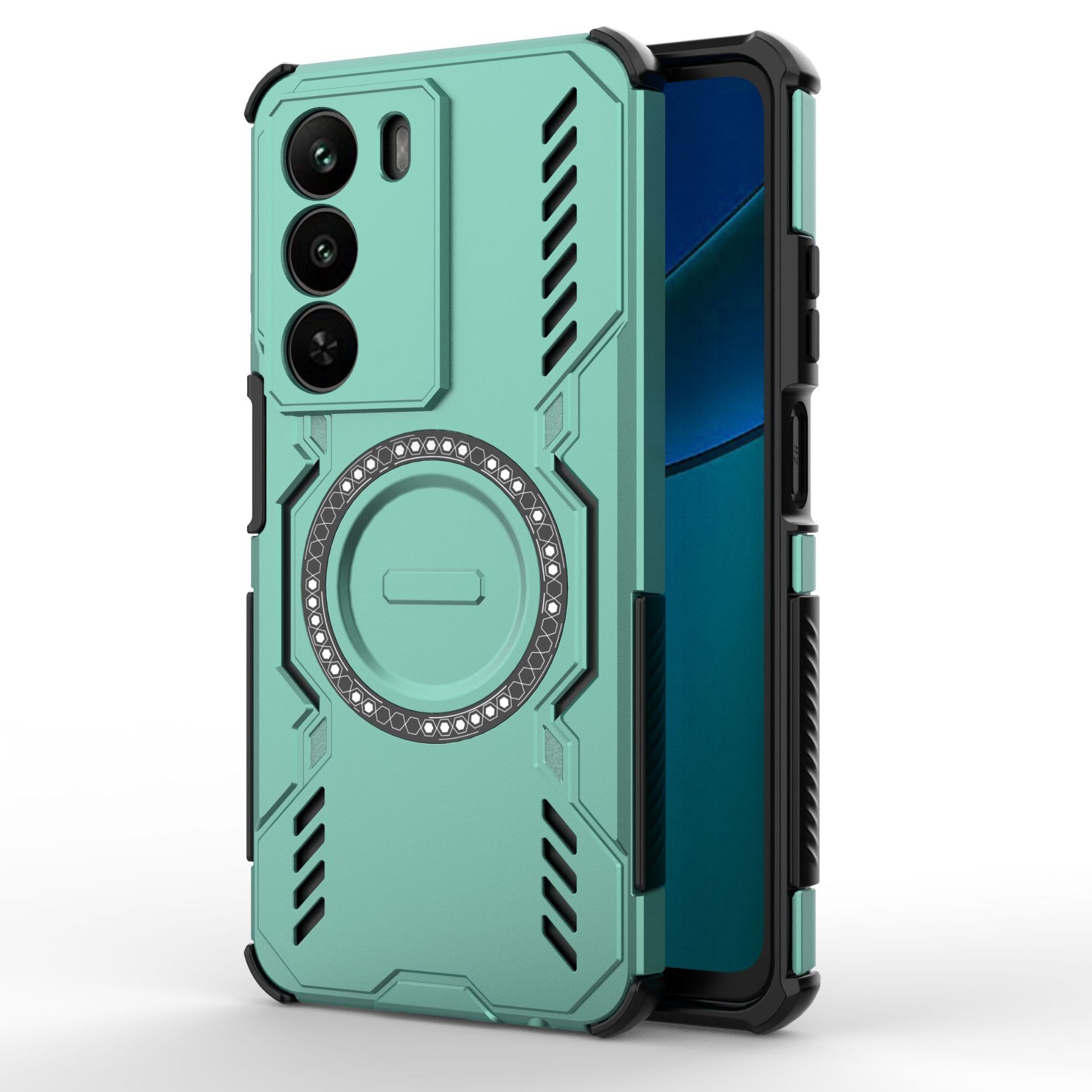 

Чехол для телефона Magsafe для Oppo Realme C73 C71 C85, Магнитный чехол-крышка с теплоотводом для Oppo Realme 15 14 Pro Plus P4 Pro Realme P4 Pro 5G зелёный