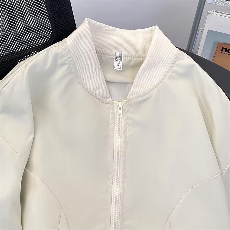 2024 Men's Trendy Retro Loose Solid Color Baseball Jacket for Spring & Autumn