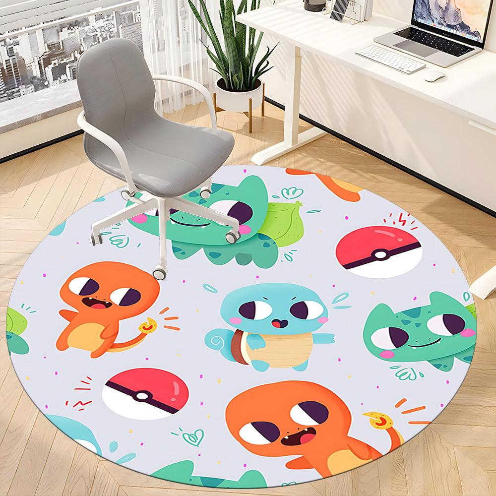 1pc Pokemon Office Round Area Rug, Under Office Chairs Bedroom Living Room Home Decor, Room Deco, Available in Various Sizes207