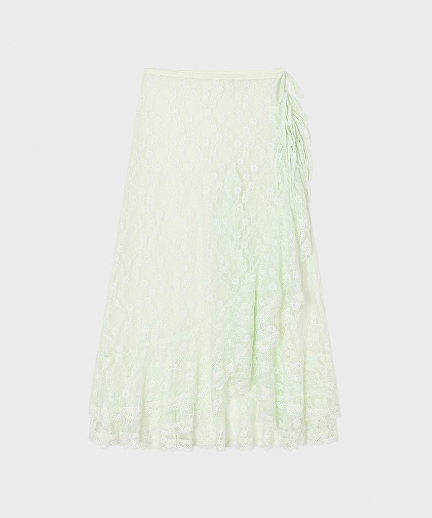 Minssio Frill Lace Wrap Skirt_Mint