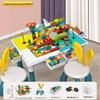 Large Particle Multifunctional Building Blocks Table for Early Education Games