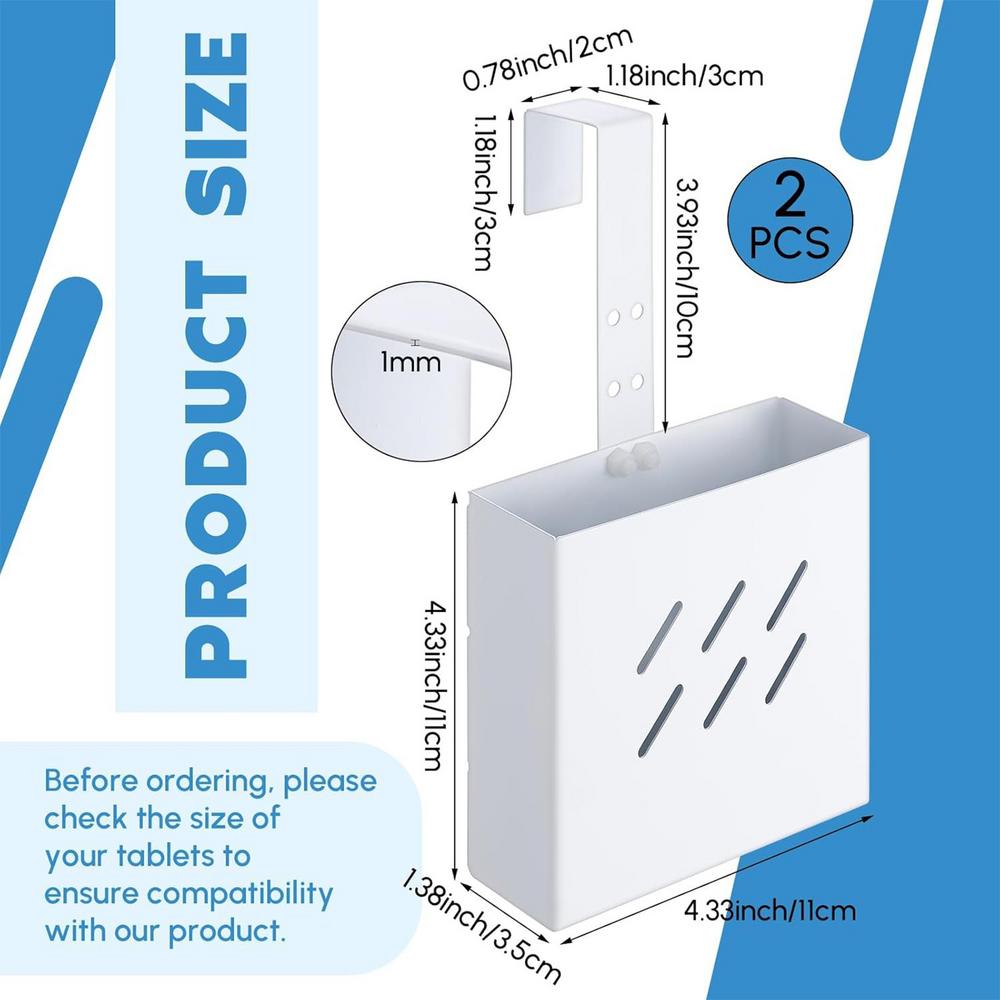 

Toilet Tank Cleaner Holder Stainless Steel Storage Adjustable Hook Toilet Tank Cleaner Bracket for Home Bathroom Restroom