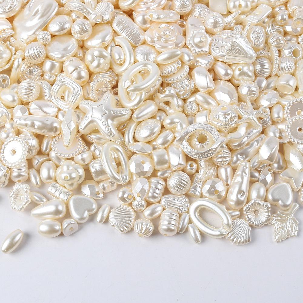 Baroque Rose Imitation Pearl Loose Beads, Cream Glue Accessories Diy Necklace Bracelet Beaded Pendant Accessories